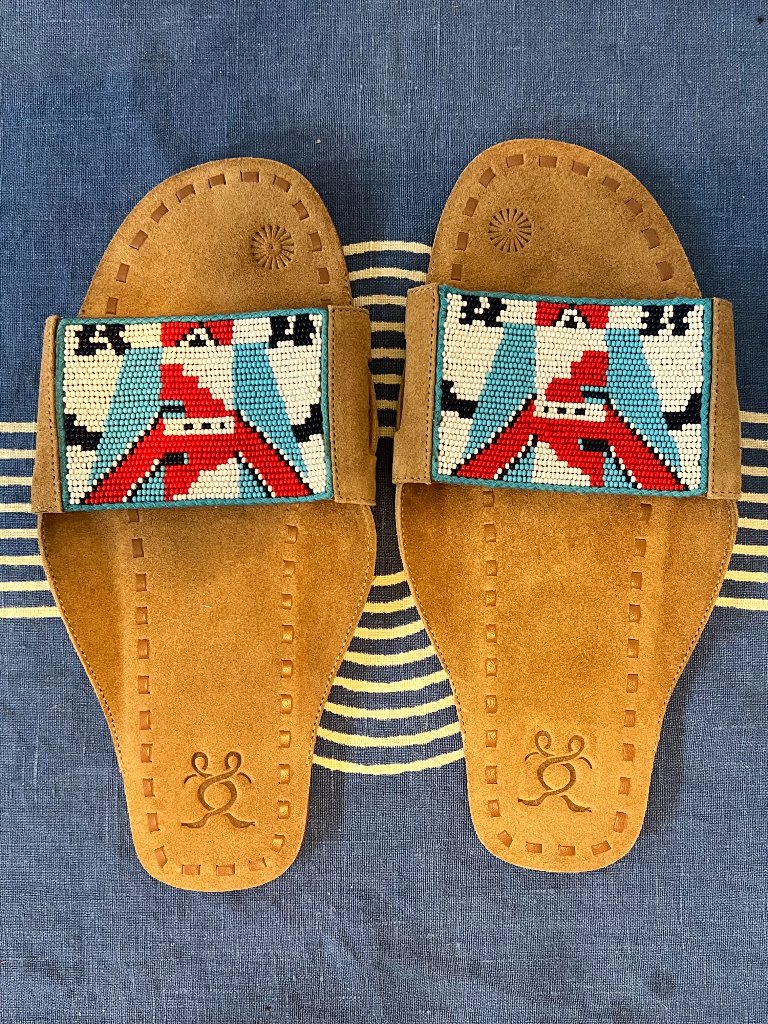Noona Beaded Suede Slides